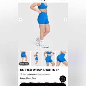 ONER ACTIVE UNIFIED WRAP SHORTS 6” Retro Blue